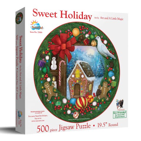Sweet Holiday 500 piece Jigsaw Puzzle for Adults Round