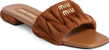 サンダル・ミュール Miu Miu MIU MIU MATELASSE' SANDALS Miu Miu Matelassé Slide Sandal (Women) | Nordstrom
