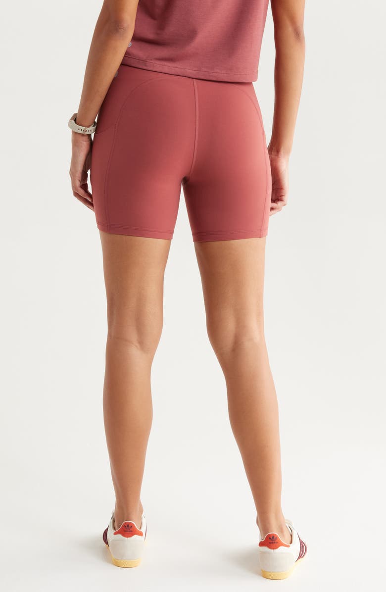Zella Studio Luxe Pocket Bike Shorts, Alternate, color, Red Jelly
