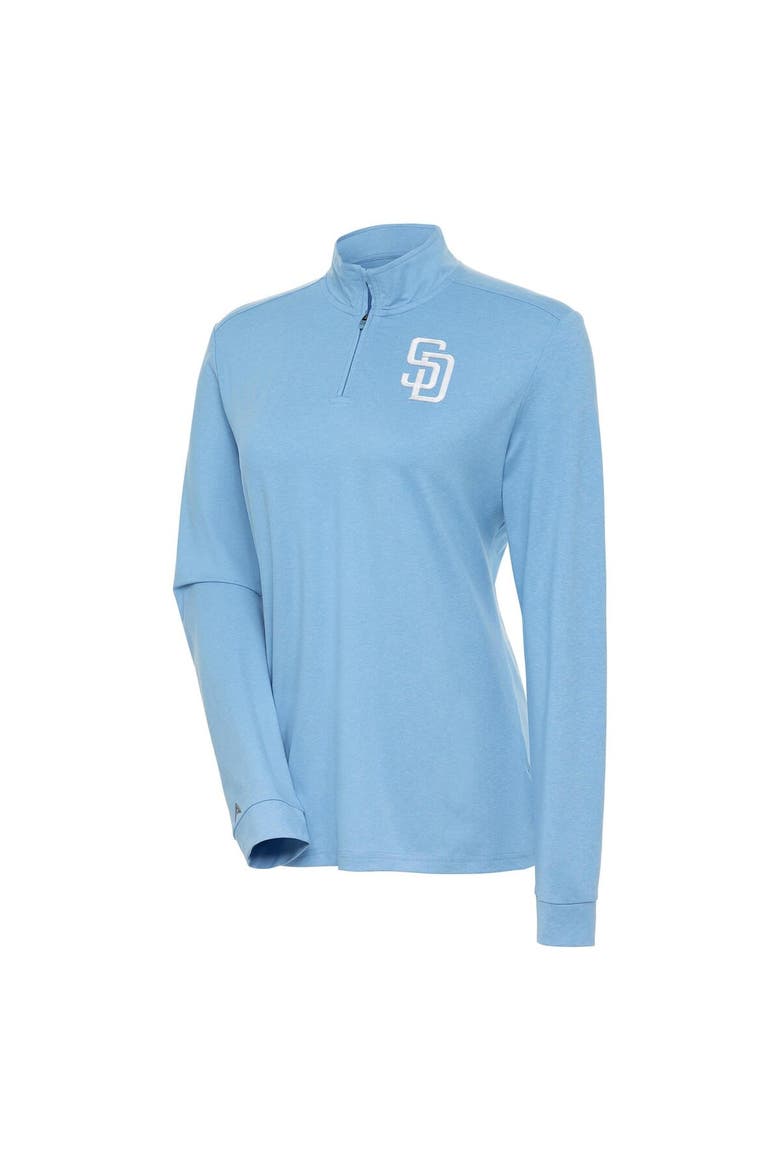 Women's Antigua  Light Blue San Diego Padres Mentor Quarter-Zip Pullover Top, Alternate, color, Light Blue