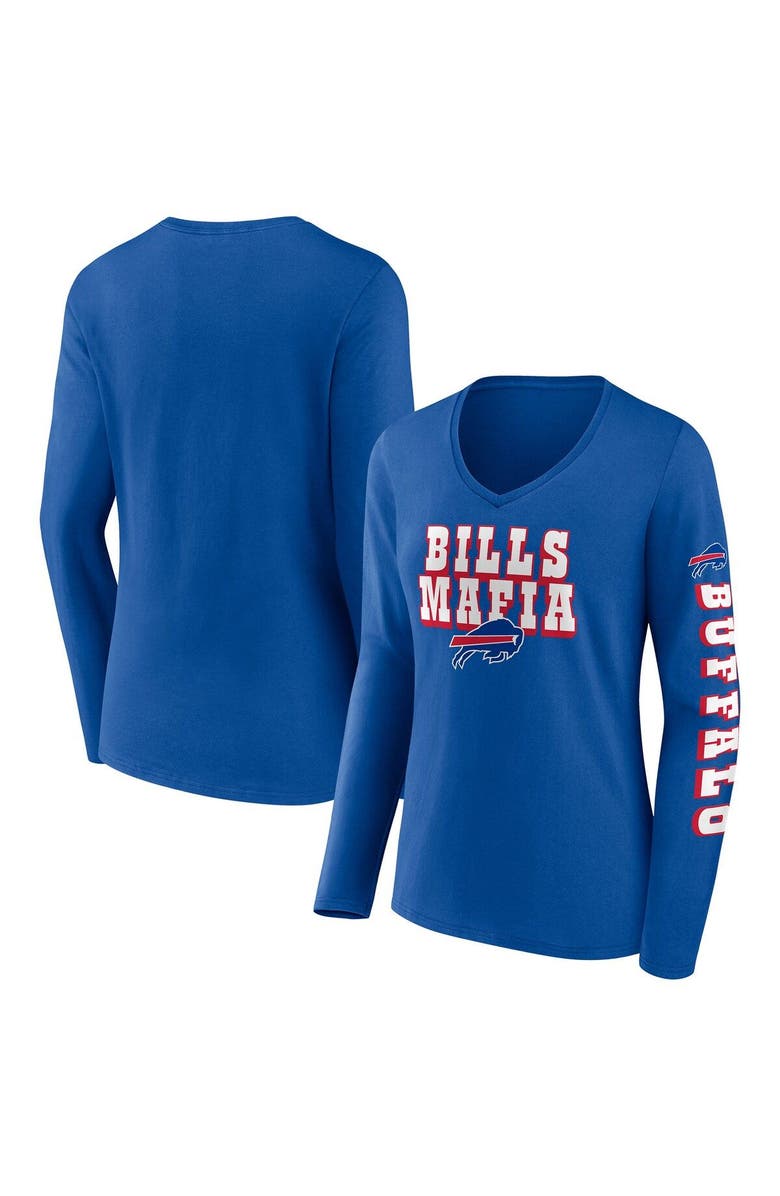 FANATICS Women's Fanatics Branded Royal Buffalo Bills Hometown Sweep Long Sleeve V-Neck T-Shirt, Main, color, 
