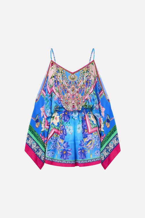 Camilla Drop Shoulder Playsuit Spirit Of Santa Maria In Blue
