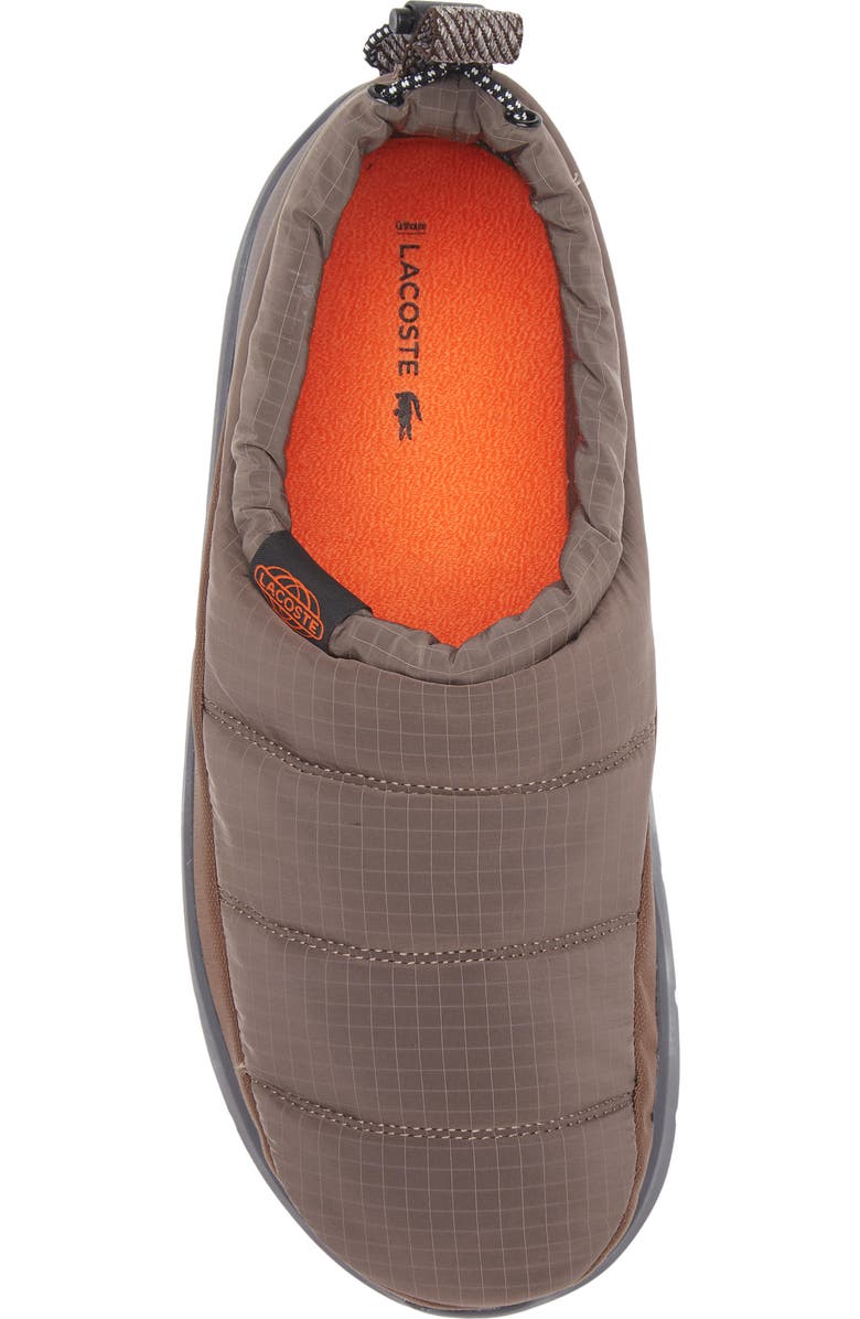 Lacoste Serve 2 Slipper, Alternate, color, Brown/ Dark Grey