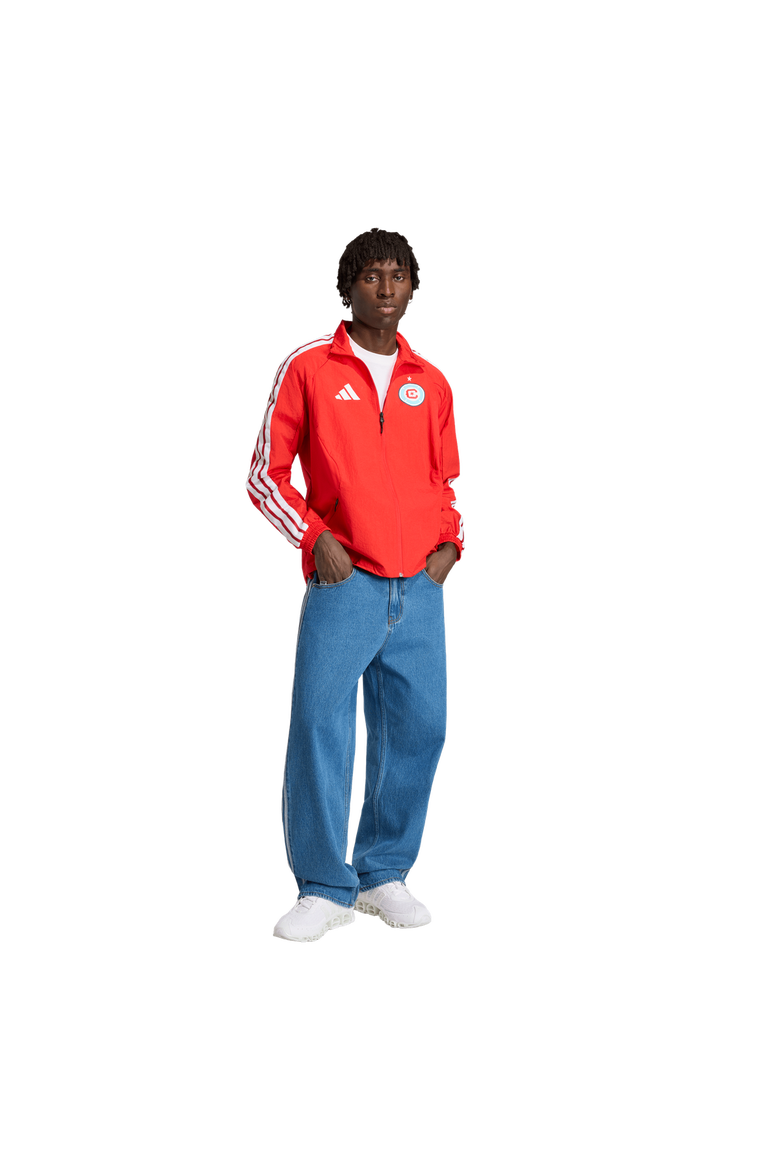 Men's adidas  Red Chicago Fire 2026 Anthem Raglan Full-Zip Jacket, Alternate, color, Red