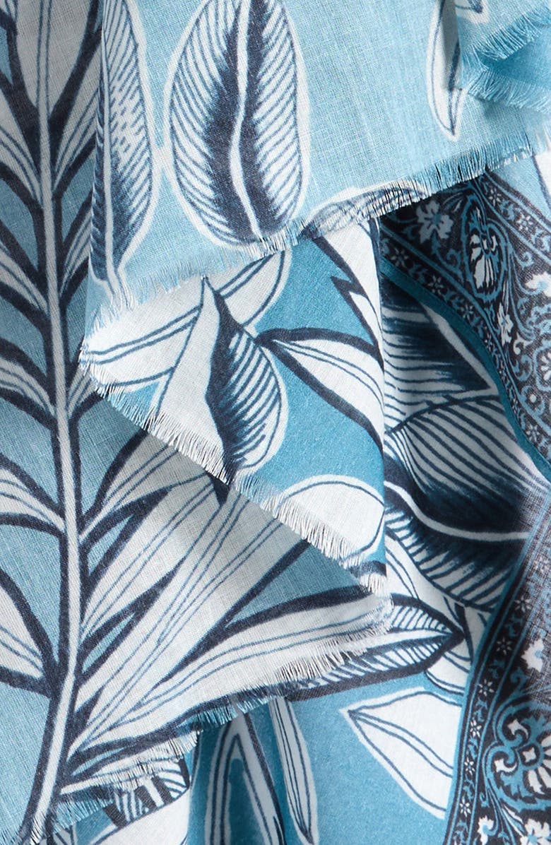 Echo Golden Palm Scarf, Alternate, color, Vista Blue