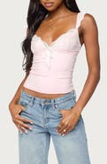 EDIKTED Troya Contrast Lace Tank Top