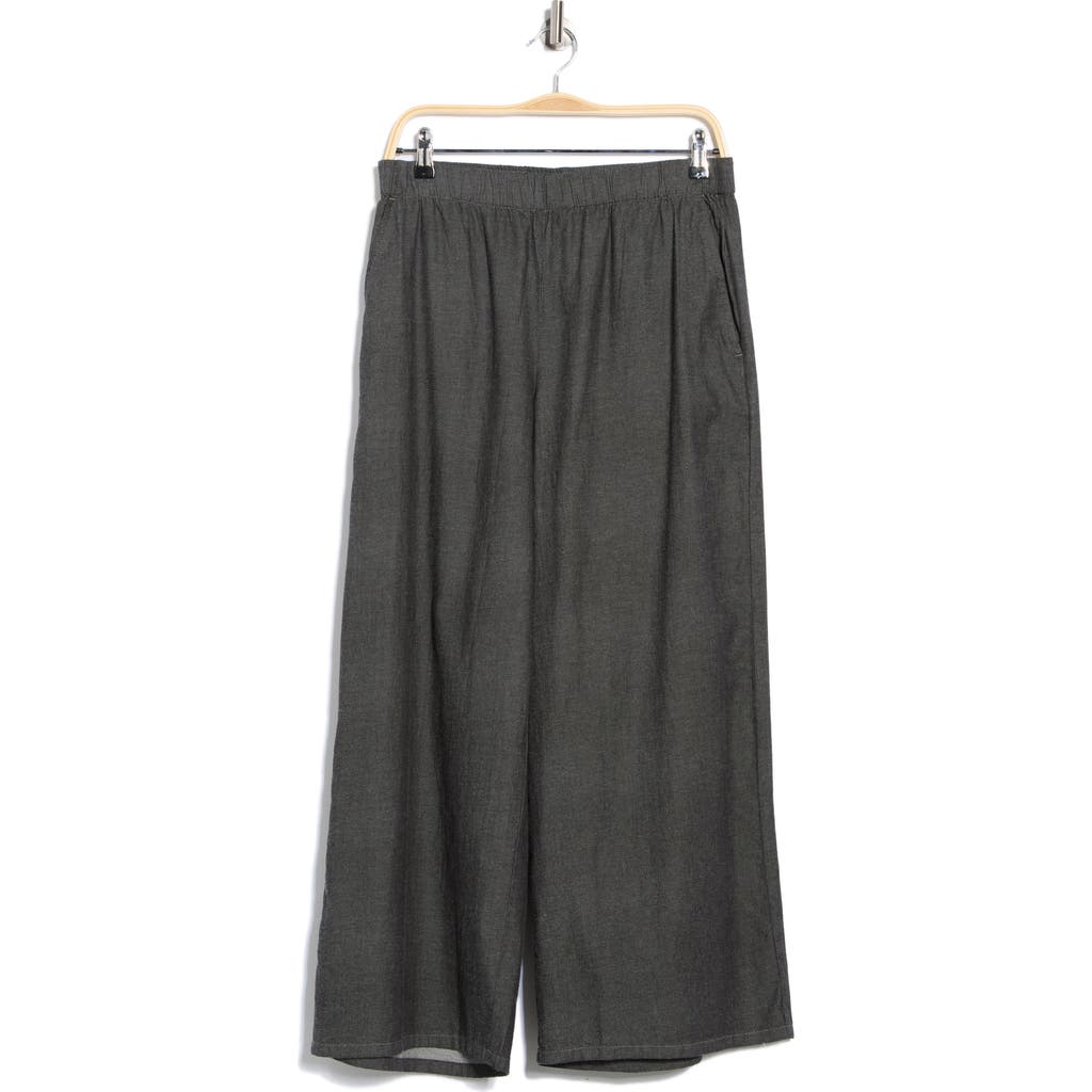 Eileen Fisher Organic Cotton Wide Ankle Pants In Gray