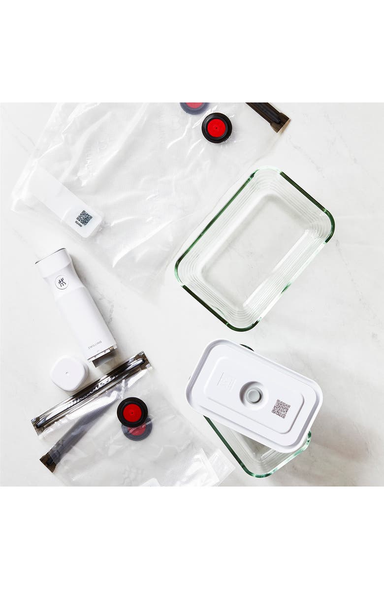 ZWILLING Fresh & Save 7-Piece Glass Vacuum Food Storage System, Alternate, color, White