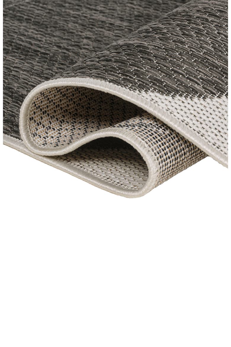 Rayna Modern Geometric Organic Shapes Indoor/Outdoor Area Rug, Alternate, color, Black/Cream
