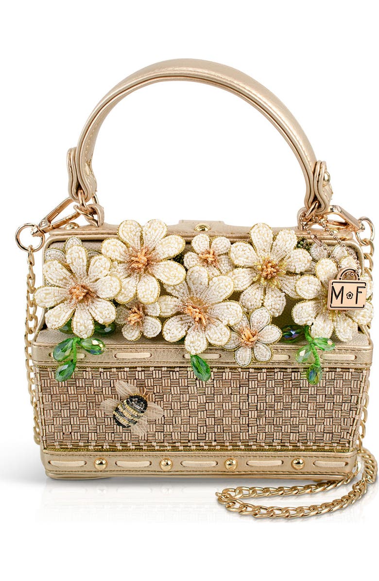 Mary Frances Accessories Basket of Sunshine Top Handle Handbag, Main, color, Gold