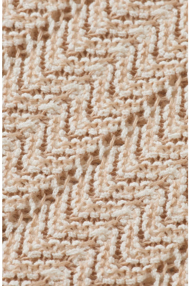 Open Knit Johnny Collar Polo Sweater, Alternate, color, EGGNOG