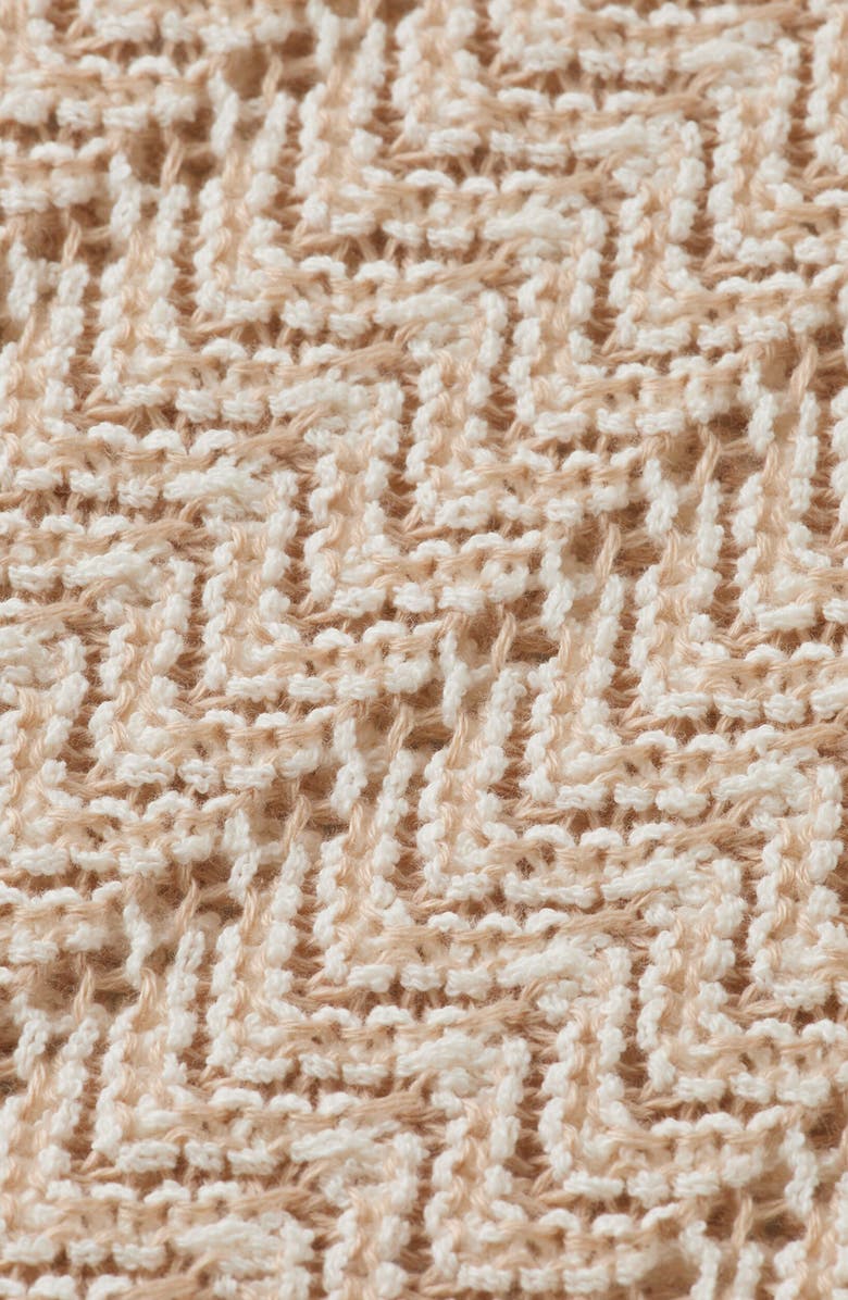 Scotch & Soda Open Knit Johnny Collar Polo Sweater, Alternate, color, Eggnog