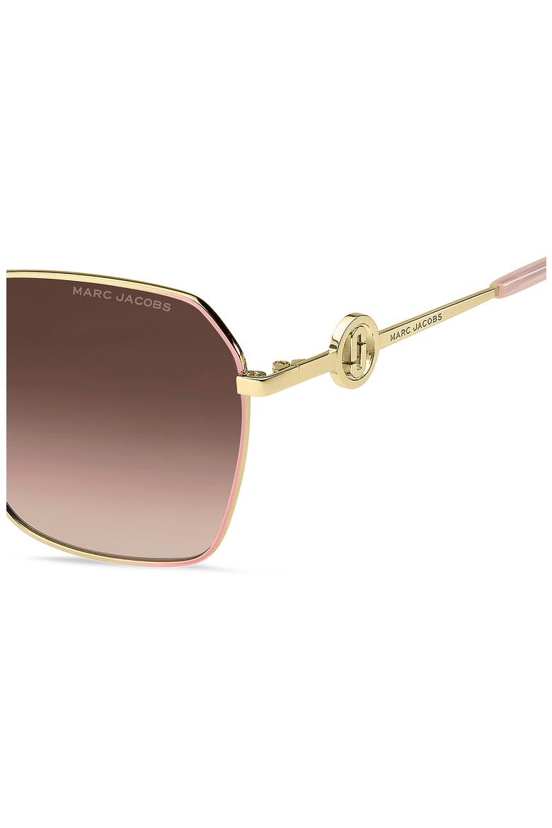 58mm Gradient Square Sunglasses, Alternate, color, GOLD PINK/ BROWN GRADIENT