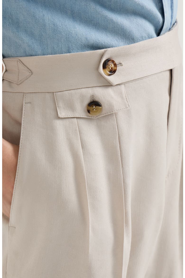 Trousers with double pleats and tabs, Alternate, color, Buff
