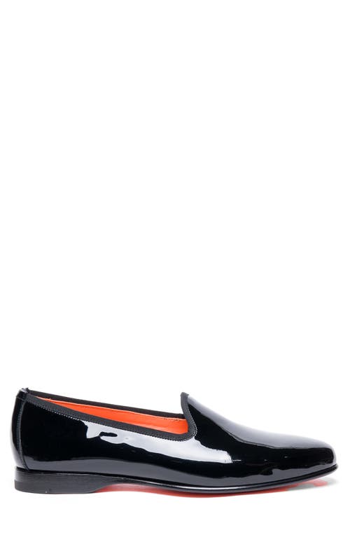 Santoni Andrea Black Patent Leather Loafers In Black