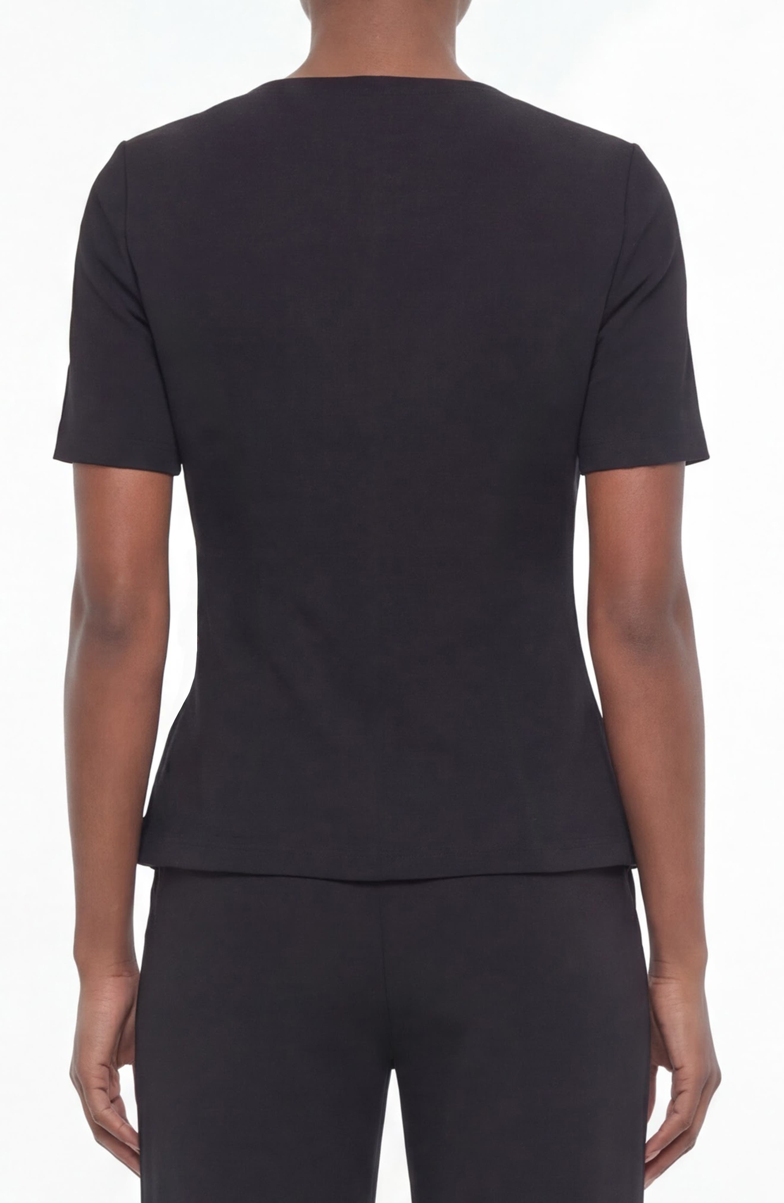 Cappuccino Short Sleeve Faux Wrap Top - image 2