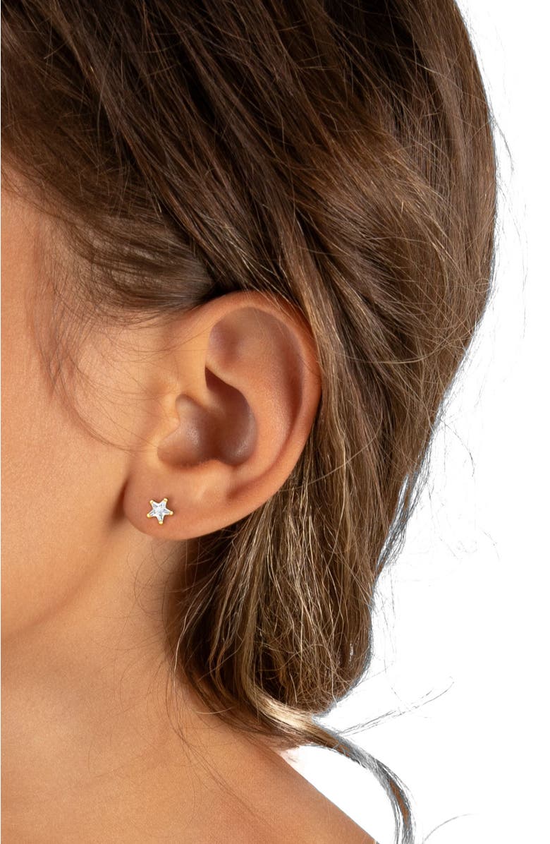 Tiny Blessings 14K Gold Shining Star Studs Screw Back Earrings, Alternate, color,