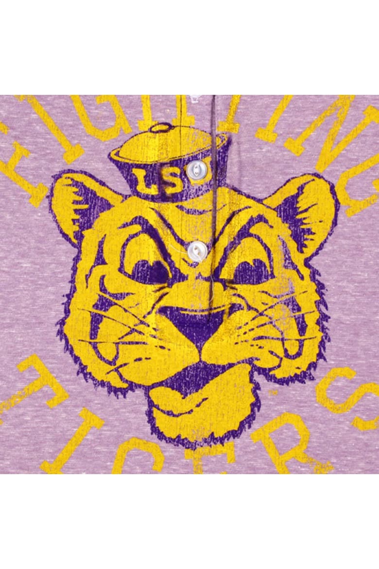 Women's LSU Tigers Original Retro Brand Purple Relaxed Henley Tank Top, Alternate, color, Purple