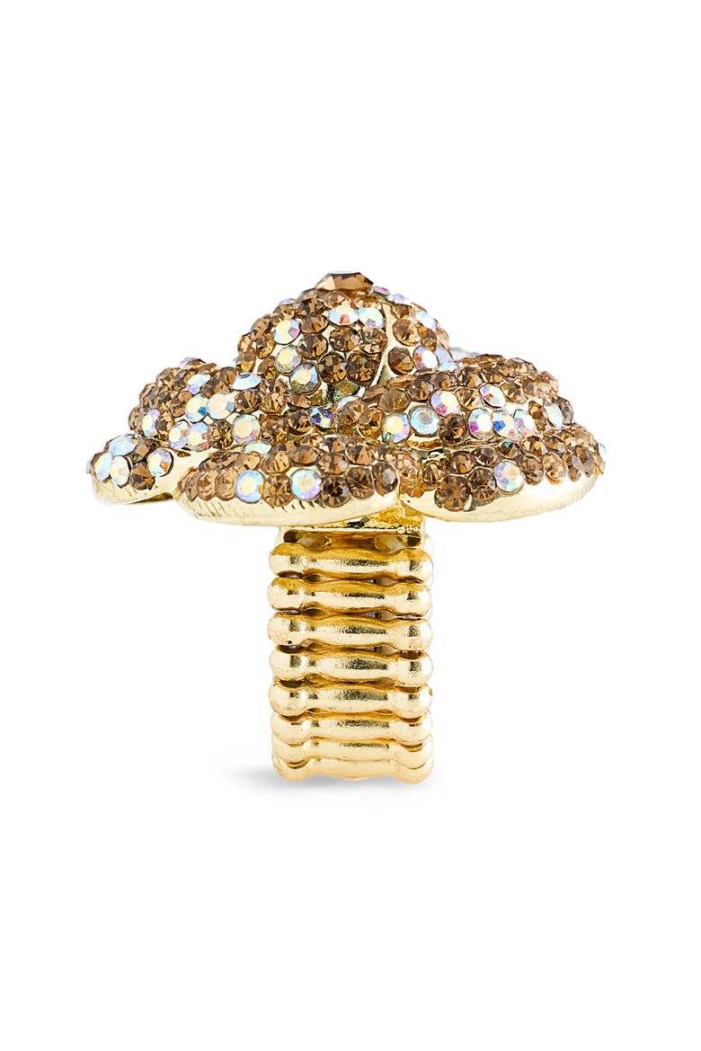 Accessories 'Critters' Hummingbird Crystal Stretch Ring, Alternate, color, MULTI/ GOLD