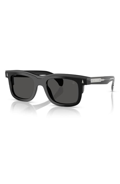 Moncler Claro 51mm Polarized Square Sunglasses In Shiny Black