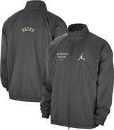 Jordan Brand Men's Jordan Brand Gray Milwaukee Bucks Courtside Statement Edition Jumpman Jam Full-Zip Jacket