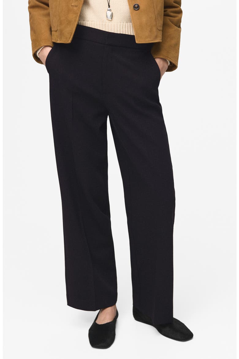 High Waist Straight Leg Pants, Main, color, BLACK