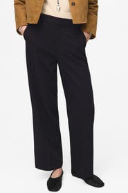 MANGO High Waist Straight Leg Pants