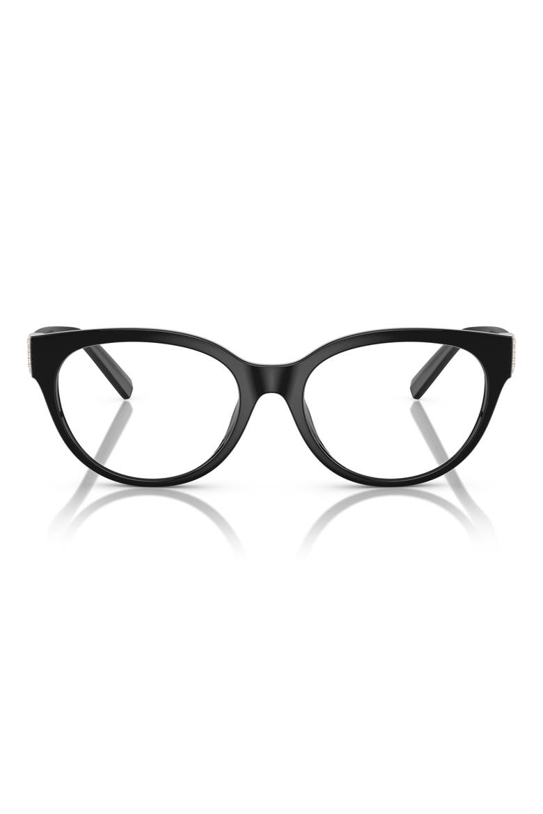 52mm Cat Eye Optical Glasses, Main, color, BLACK