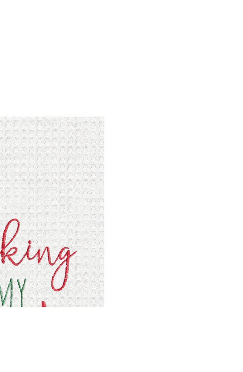 C&F Home Making Spirts Bright Embroidered Waffle Weave Kitchen Towel, Alternate, color, White