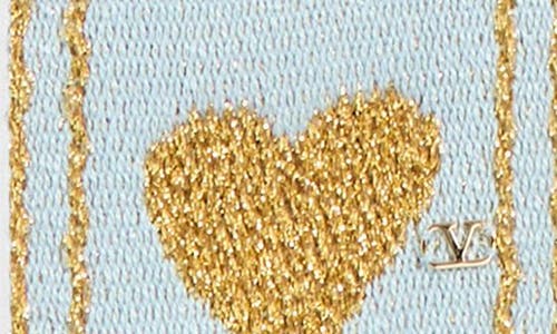 Valentino Garavani Antibes Heart Fringe Scarf In Gold
