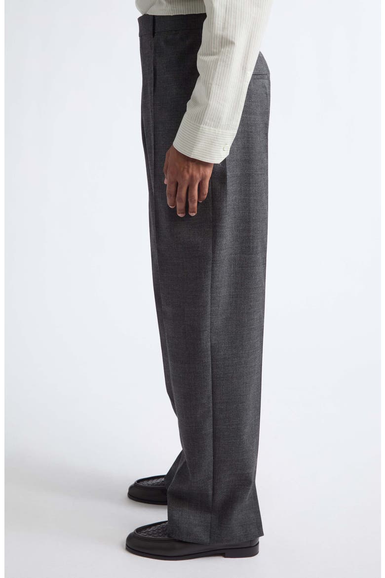 Pleated Shetland Wool Toile Trousers, Alternate, color, 1994 ARDOISE MELANGE