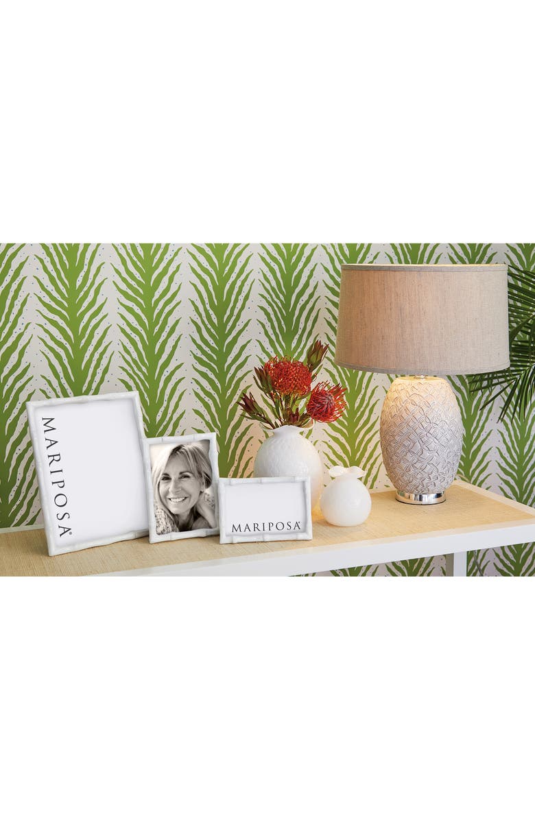 Mariposa White Sand Cast Aluminum Picture Frame, Alternate, color, White