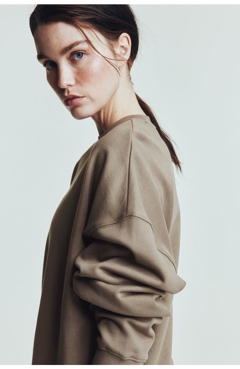 H&M Sports Sweatshirt, Alternate, color, Dark Beige