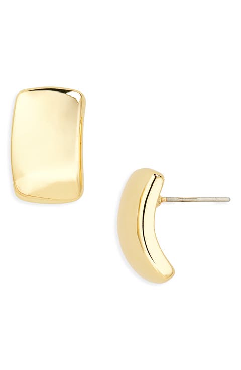 Wide Curve Stud Earrings