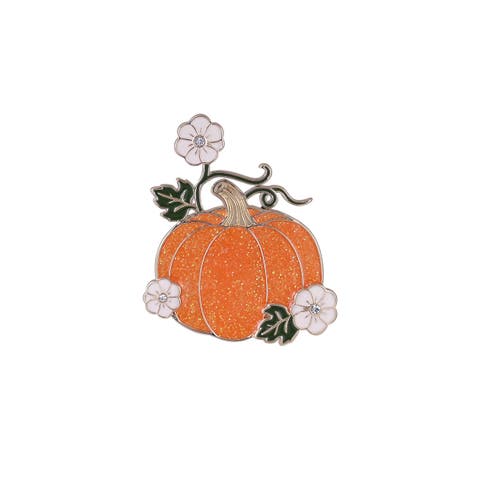 Glitter Enamel Pumpkin Pin