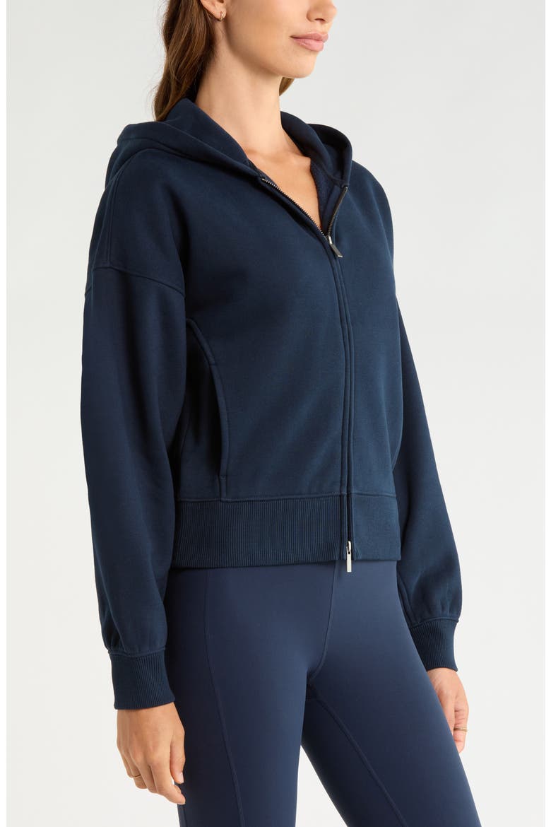 Exhale Fleece Zip Hoodie, Alternate, color, NAVY SAPPHIRE
