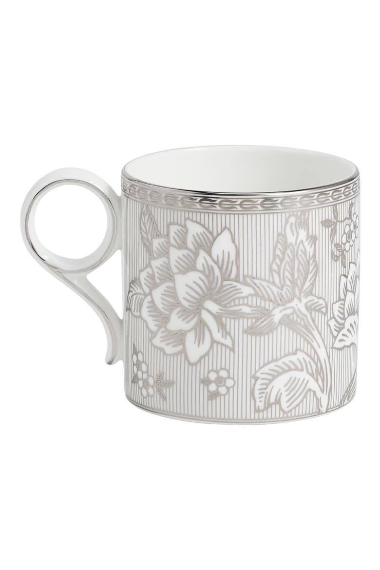 Silver Tonquin Bone China Mug, Alternate, color, SILVER