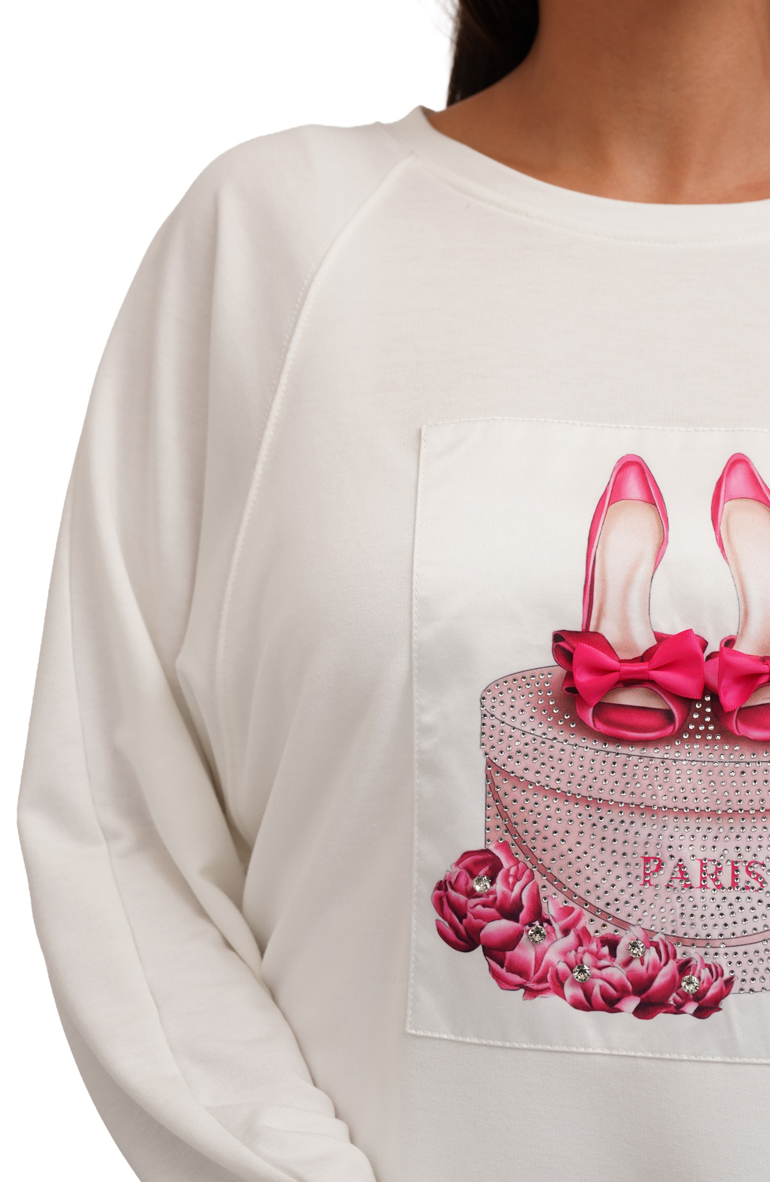 Paris Shoes Raglan Long Sleeve Graphic T-Shirt, Alternate, color, BONE