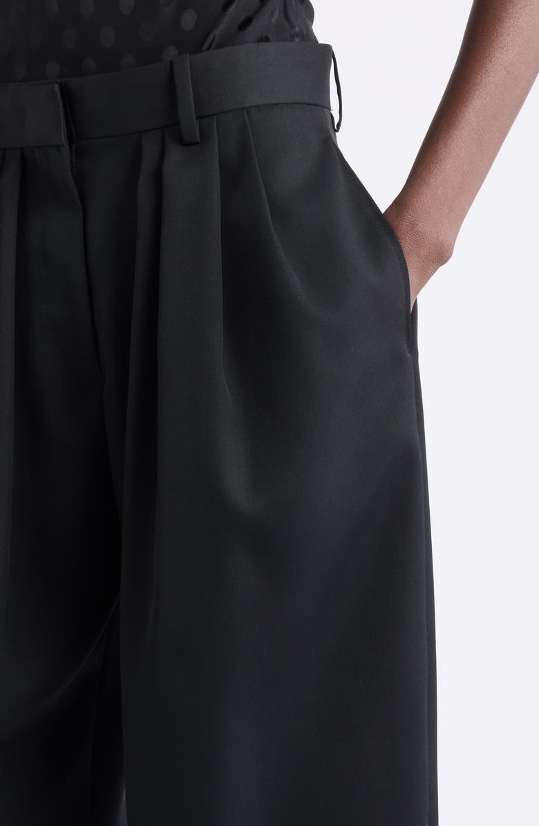 Isabel Marant Janice Pleated Tapered Wool Trousers, Alternate, color, Black