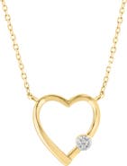 EFFY 14K Gold Plated Sterling Silver Pavé Diamond Heart Pendant Necklace