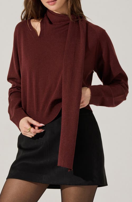 Astr The Label Silvana Scarf Sweater In Brown