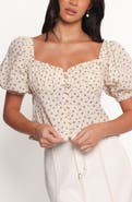 Petal & Pup Maud Floral Puff Sleeve Button Front Top