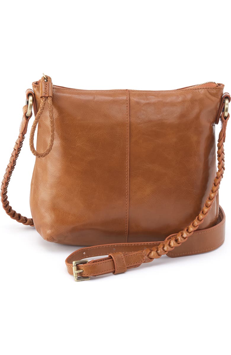 HOBO Medium Lasso Leather Crossbody Bag, Main, color, Truffle