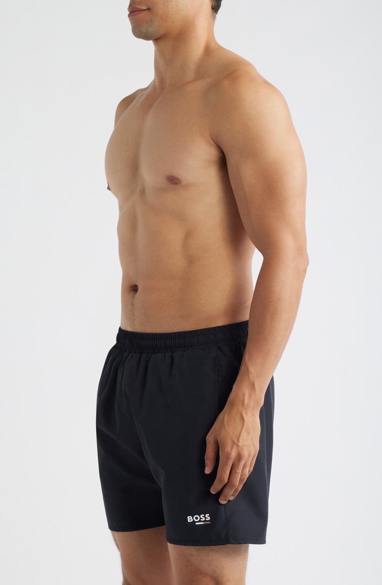 BOSS Swordfish Swim Trunks, Alternate, color, Black