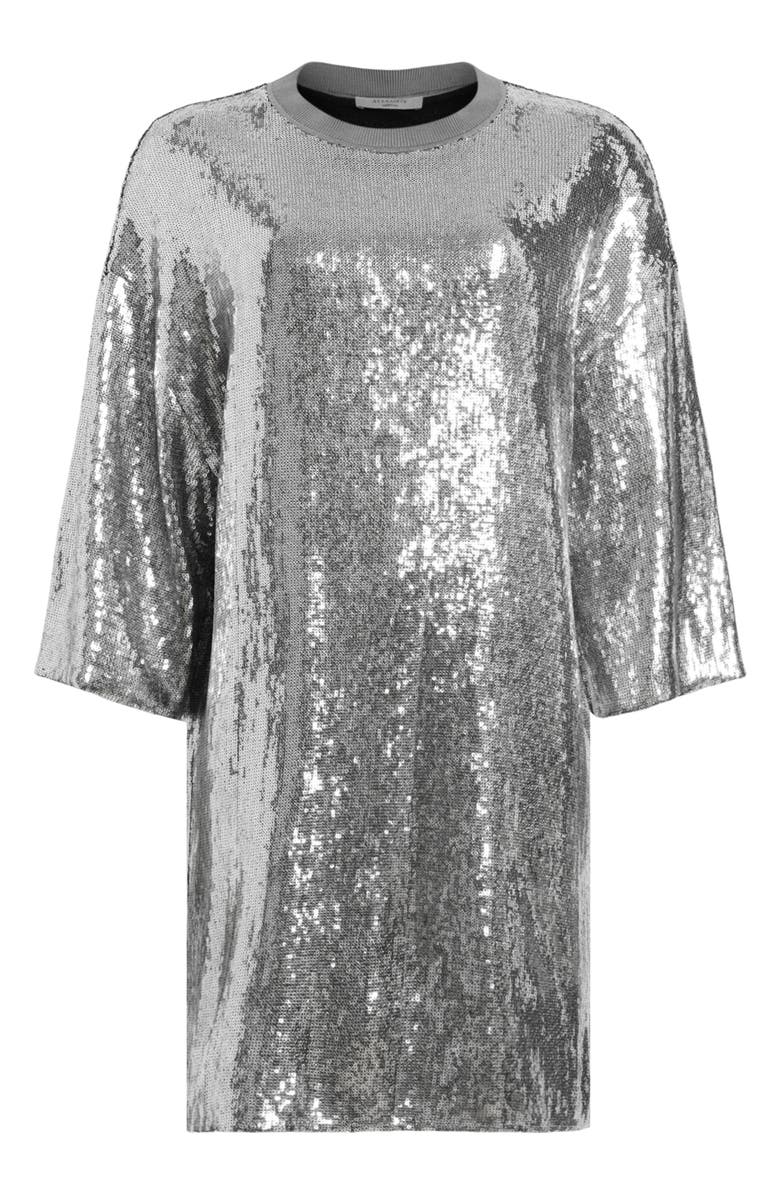 AllSaints Opal Sequin T-Shirt Minidress, Alternate, color, 