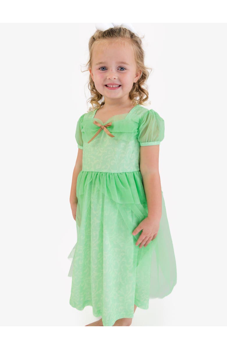 RuffleButts Princess Dress-Up Puff Sleeve Nightgown, Alternate, color, Garden Green Princess