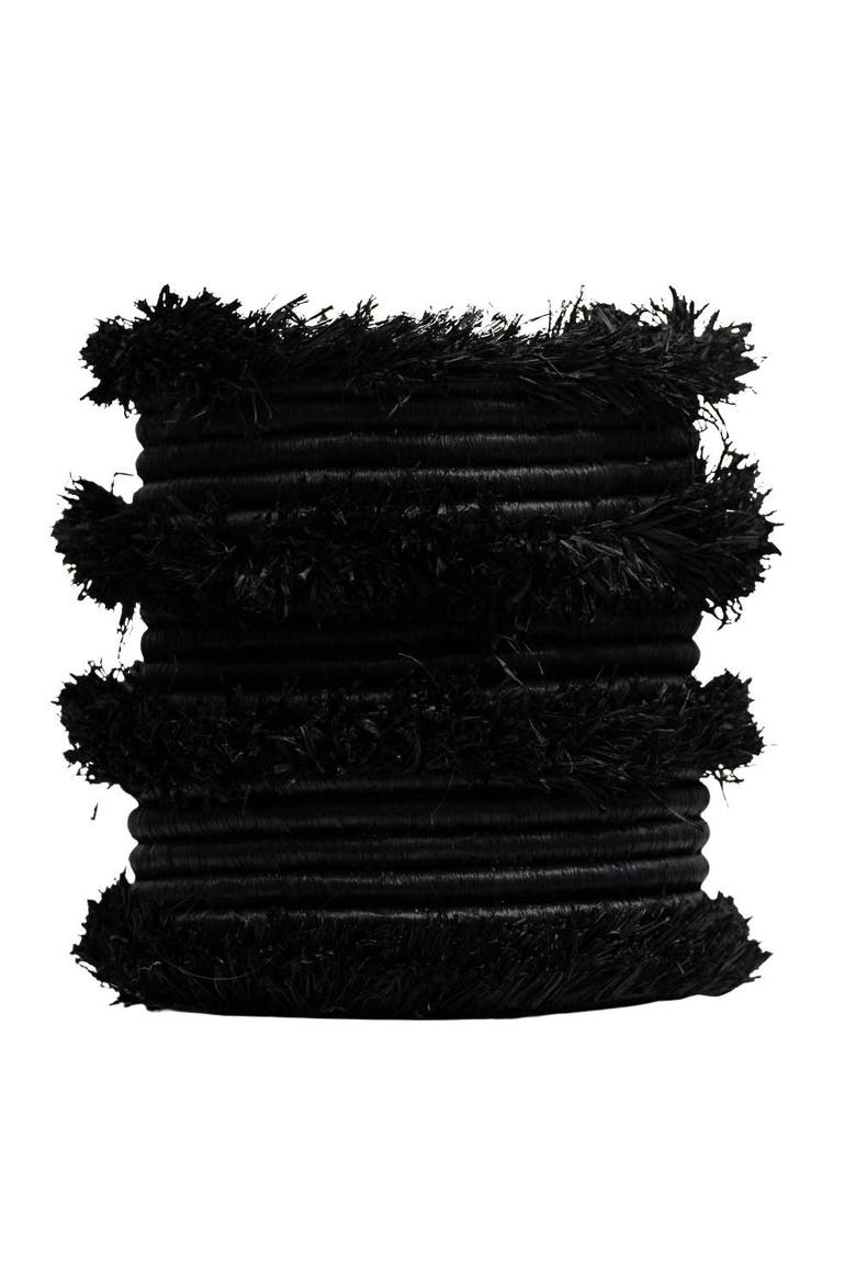 Raffia Fringe Vessel, Main, color, Black