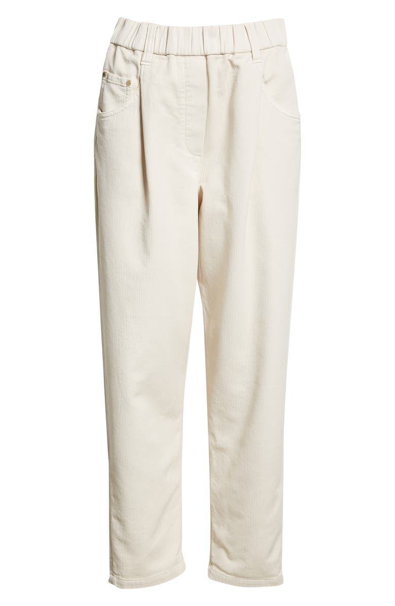 Brunello Cucinelli Stretch Corduroy Slim Leg Pants, Alternate, color, C7365 Cream
