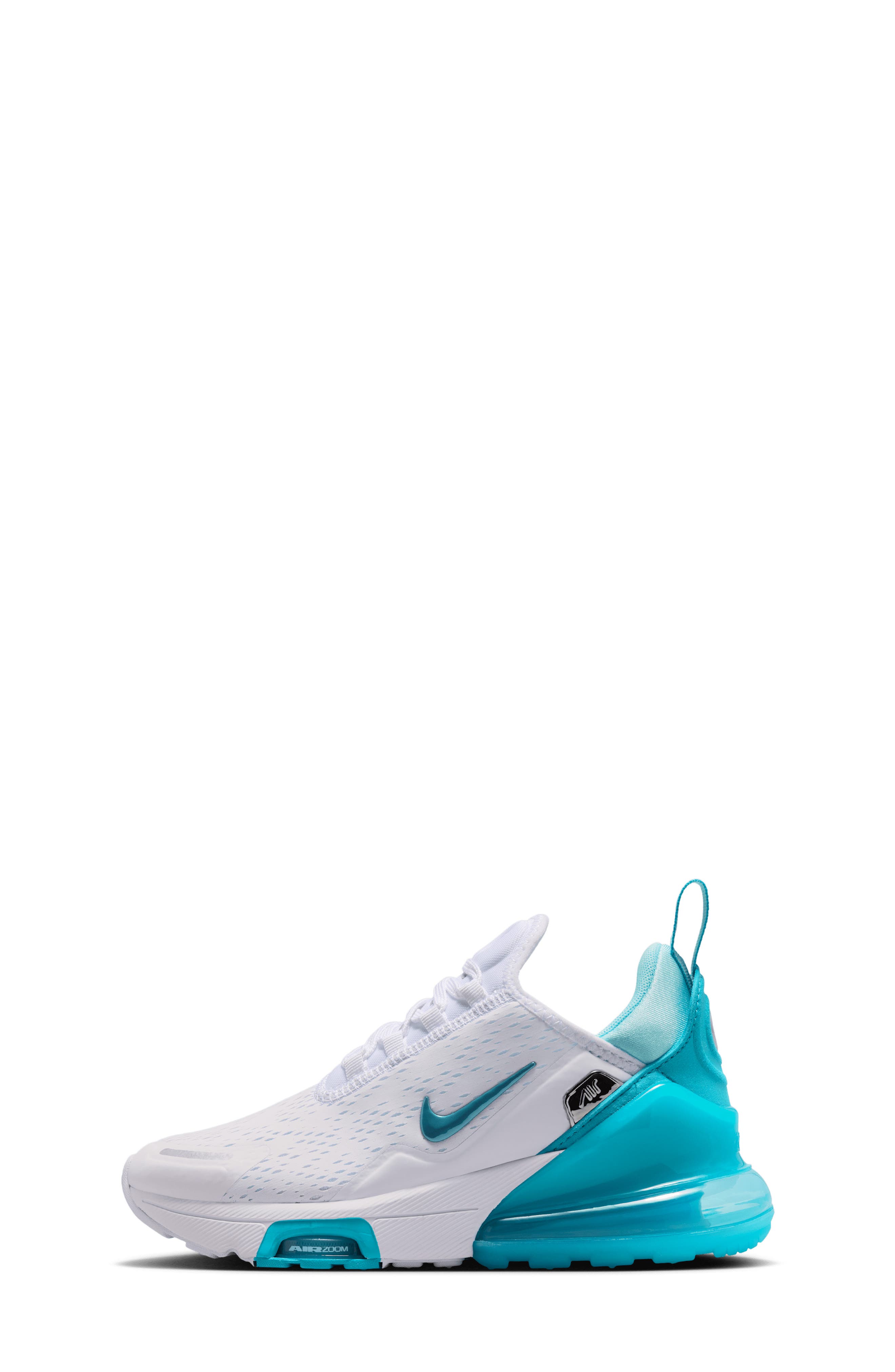Nike Kids' Air Max 270 Premium Sneaker, Alternate, color, White/ Copa/ Teal Tint/ Blue