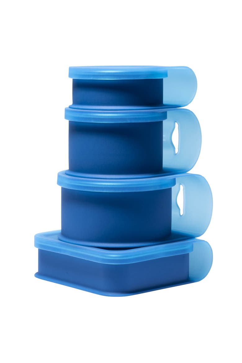 Silicone Go Go Bowls Set Of 4 10, 20, 30 Oz, Main, color, Blue